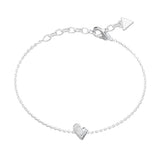 Guess Stainless Steel Golden Love 9mm Fluid Heart Pave Bracelet