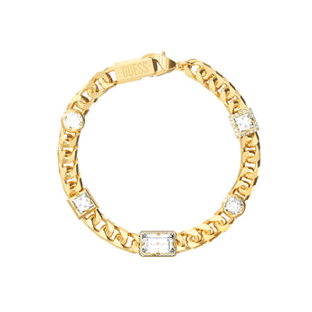 Guess Yellow Gold Plated Stainless Steel Barrio 8mm Supremo Chain Bracelet