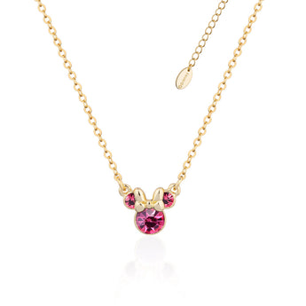 Couture Kingdom Disney Minnie October Birthstone Yellow Gold Plated Stainless Steel Necklace