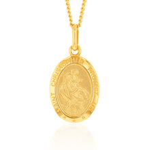 Load image into Gallery viewer, 9ct Yellow Gold St Christopher Oval Pendant