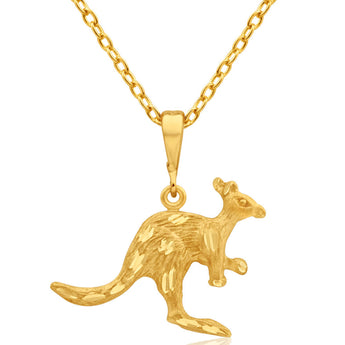 9ct Yellow Gold Kangaroo Pendant