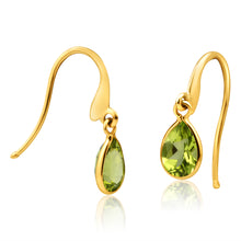 Load image into Gallery viewer, 9ct Yellow Gold Alluring Peridot Drop Earrings