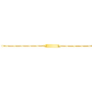 9ct Solid Yellow Gold Figaro 5:1 link with ID 16cm Bracelet
