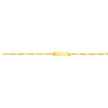 Load image into Gallery viewer, 9ct Solid Yellow Gold Figaro 5:1 link with ID 16cm Bracelet