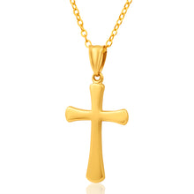 Load image into Gallery viewer, 9ct Yellow Gold Plain Cross Pendant
