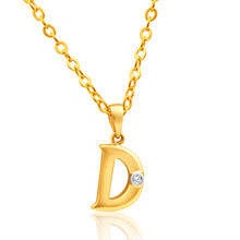 Load image into Gallery viewer, 9ct Yellow Gold Pendant Initial D set with Diamond