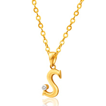 Load image into Gallery viewer, 9ct Yellow Gold Pendant Initial S set with diamond