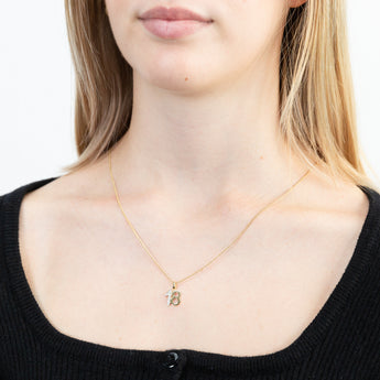 9ct Yellow Gold 18 Diamond Pendant