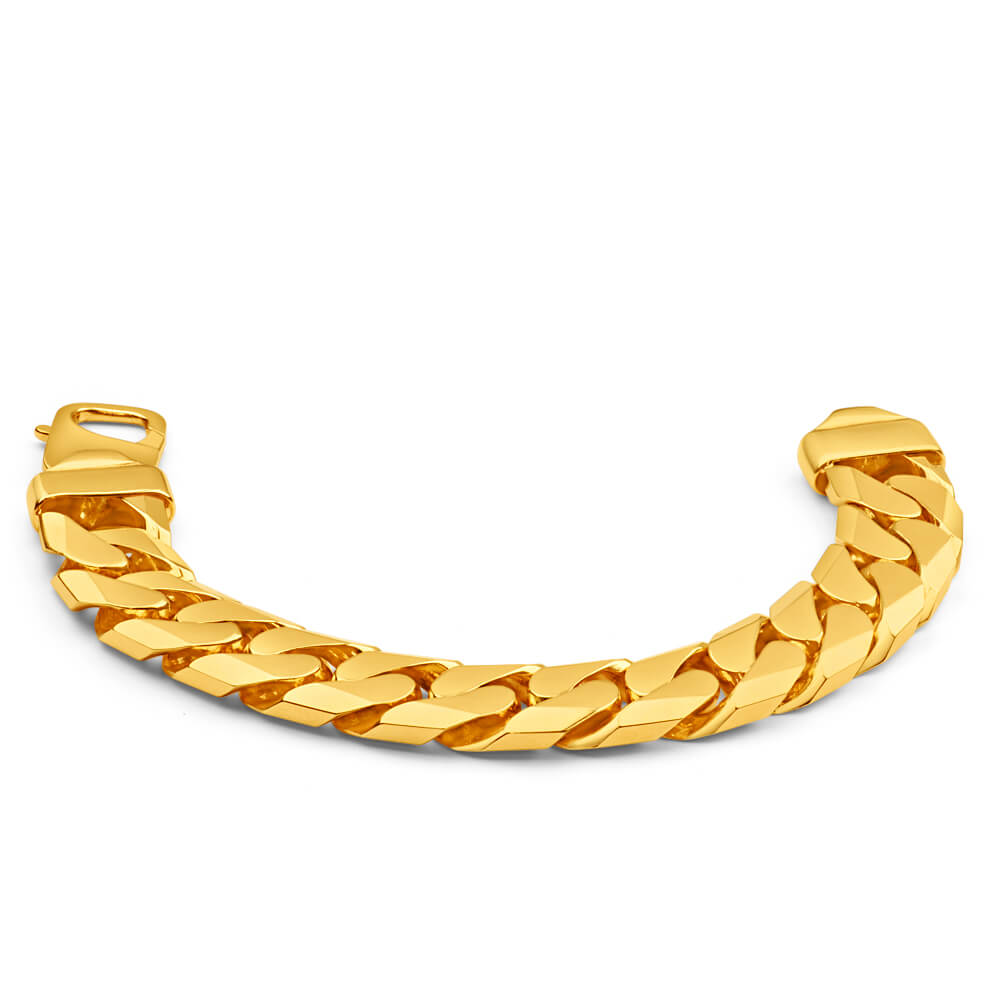 9ct Yellow SOLID Gold Heavy Curb 24cm Bracelet 650 Gauge Grahams