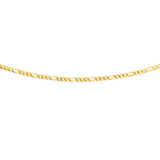 9ct Yellow Solid Gold Figaro 1:3 45cm Chain 80 Gauge