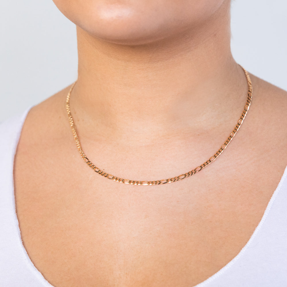 9ct Yellow Gold Figaro 1:3 45cm Chain 80 Gauge