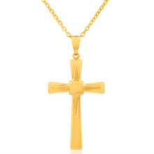 Load image into Gallery viewer, 9ct Yellow Gold Large Fancy Cross Pendant