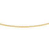 9ct Yellow Gold Curb Chain in 45cm 50 Gauge