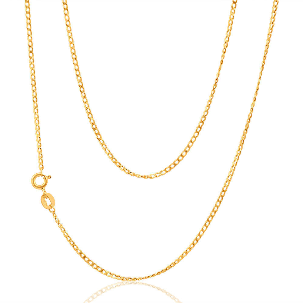 9ct Yellow Gold 40 gauge 40cm Curb Chain