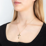 9ct Two Tone Gold Dicut Crucifix Pendant