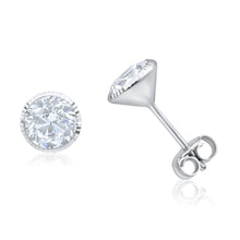 Load image into Gallery viewer, 9ct White Gold 6mm Cubic Zirconia Stud Earrings