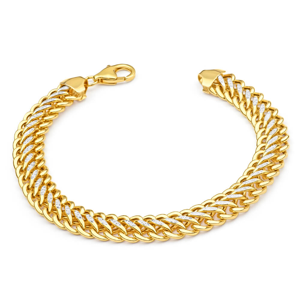 9ct  Yellow Gold & White Gold Fancy Bracelet