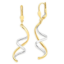 Load image into Gallery viewer, 9ct Yellow Gold &amp; White Gold Drop Earrings