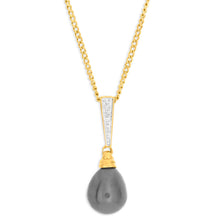 Load image into Gallery viewer, 9ct Yellow Gold Black Freshwater Pearl Pendant