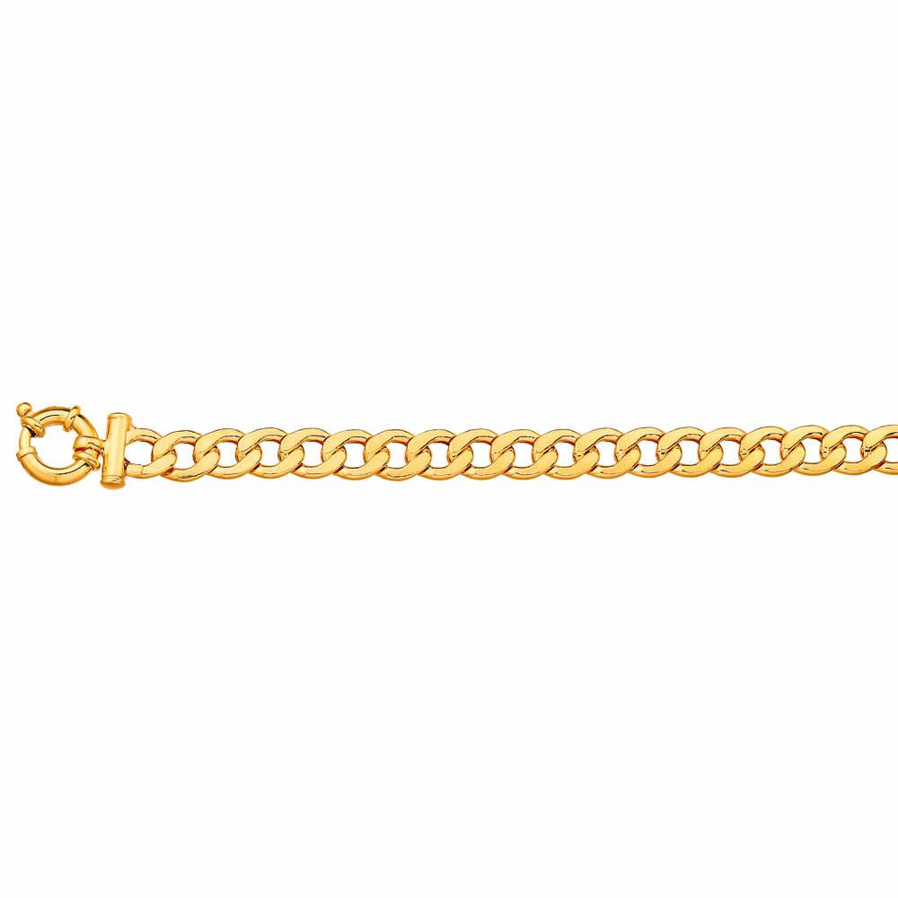 9ct Yellow Gold Copper Filled 19cm Curb Boltring Bracelet 21Gauge