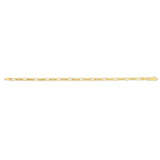 9ct Yellow Gold Figaro Hollow 19cm Bracelet 80Gauge