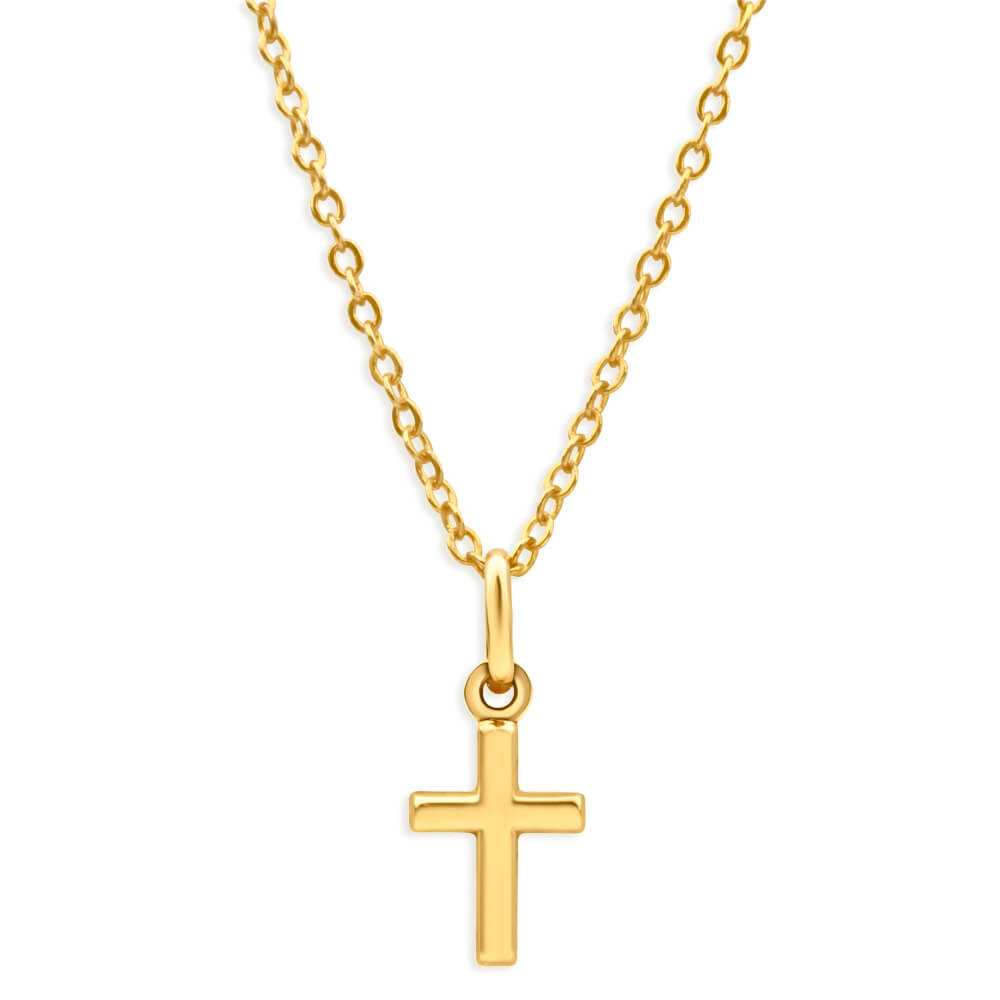 9ct Yellow 14mm Cross Gold Pendant