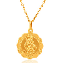 Load image into Gallery viewer, 9ct Yellow Gold 18mm St Christopher Pendant
