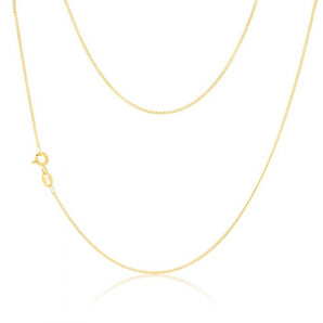 9ct Yellow Solid Gold 30 Gauge Curb 40cm Chain