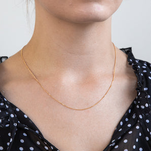 9ct Yellow Solid Gold SOLID Curb Chain 45cm 30 Gauge
