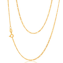 Load image into Gallery viewer, 9ct Yellow Gold Figaro 1:3 Dicut 40Gauge 50cm Chain