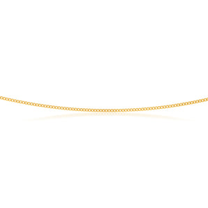 9ct Yellow Solid Gold Curb Chain 50cm 30 Gauge