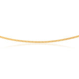 9ct Yellow Solid Gold Curb Dicut 70cm Chain 50Gauge