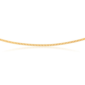 9ct Yellow Solid Gold Curb Dicut 70cm Chain 50Gauge