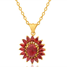 Load image into Gallery viewer, 9ct Yellow Gold Garnet Pendant