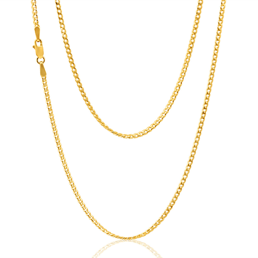 9ct Yellow Gold 45cm 60 Gauge Curb Chain