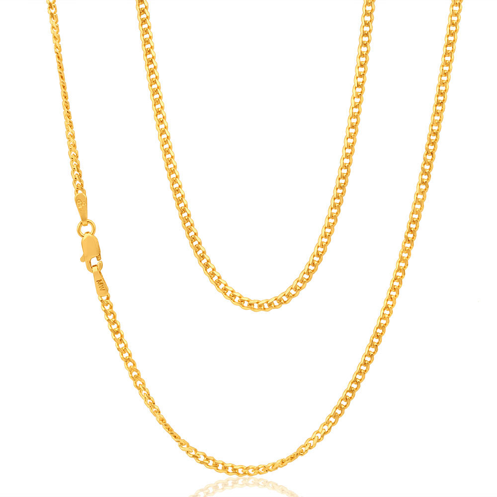 9ct Yellow Gold 55cm 60 Gauge Curb Chain