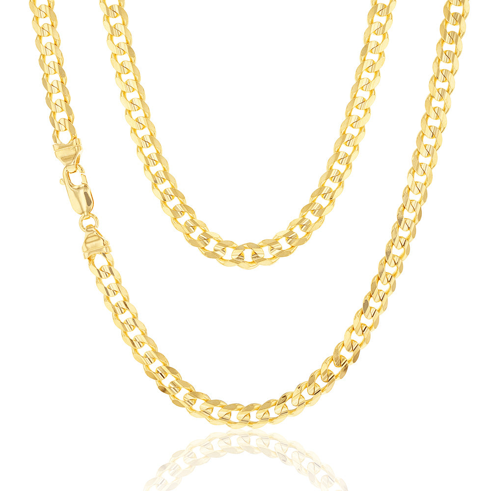 9ct Yellow Gold 55cm 170 Gauge Curb Chain
