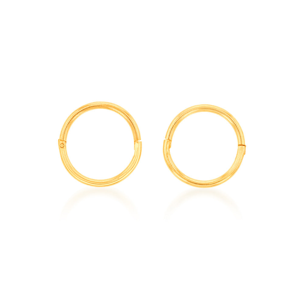 9ct Yellow Gold Sleeper Plain 8mm Earrings Grahams Jewellers