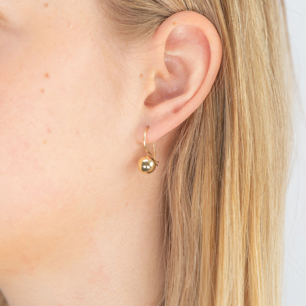 Rose gold euroball earrings sale