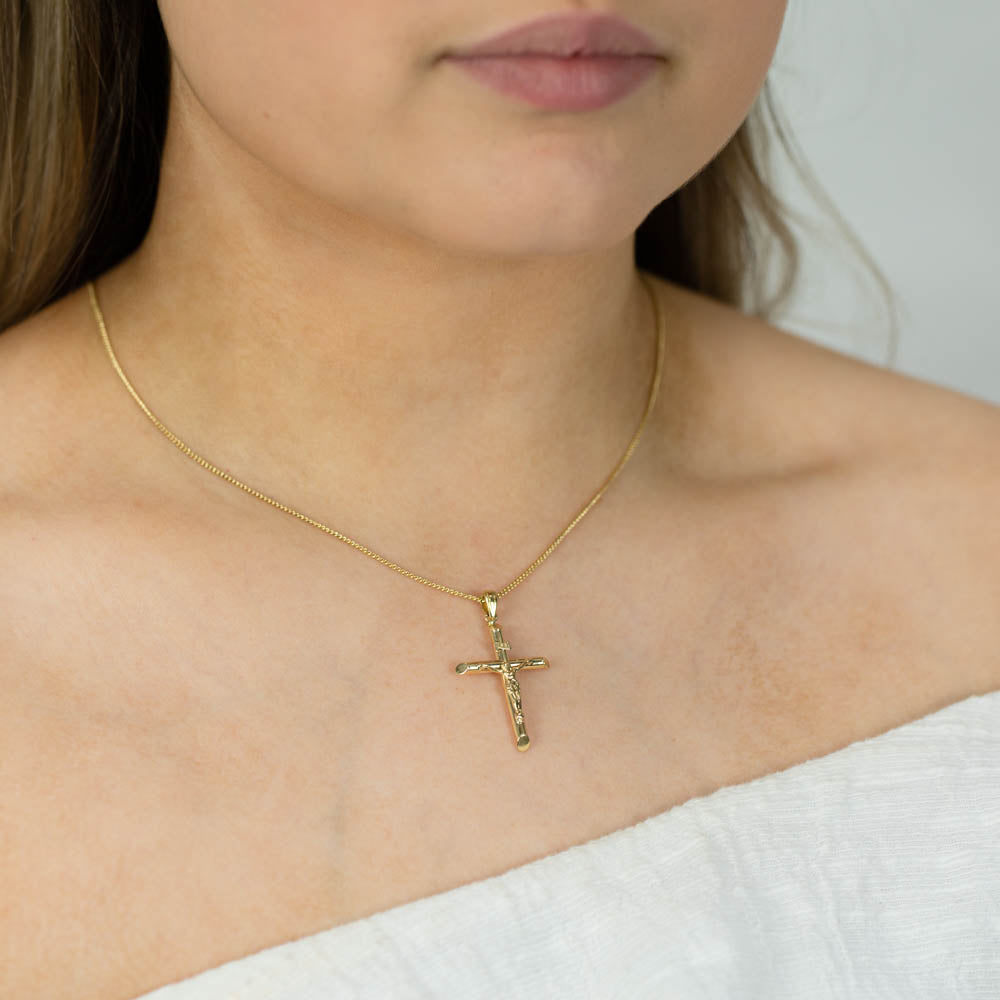 18k Gold Plated Women Cross Necklace for Trendy Gold Cross Pendant Cha –  JSJOY Fashion