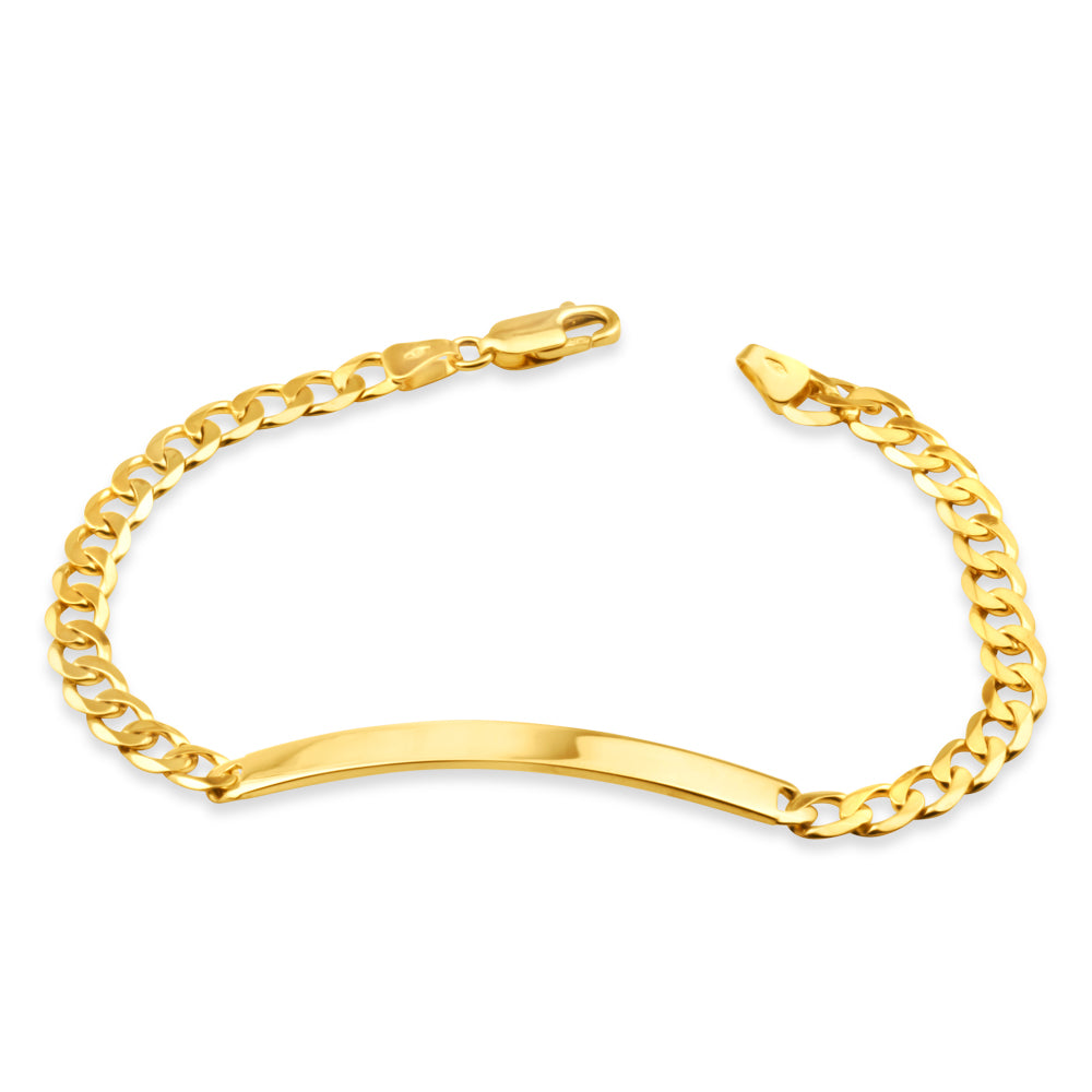 9ct Yellow Gold Curb 18.5cm ID Bracelet