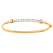 Load image into Gallery viewer, 9ct Yellow Gold Cubic Zirconia Bangle