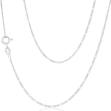 Load image into Gallery viewer, 9ct White Gold Figaro 1:3 45cm Chain 40Gauge