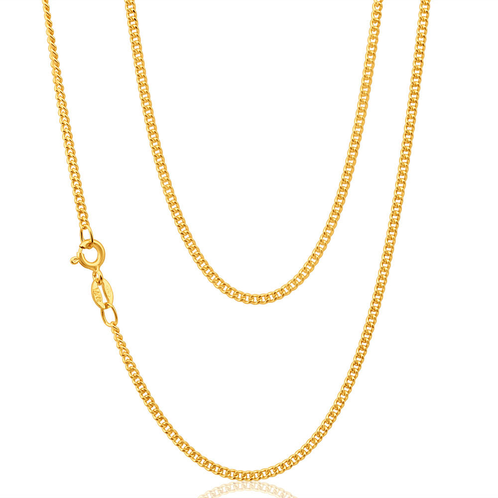 9ct Yellow Gold 65cm 40 Gauge Curb Chain