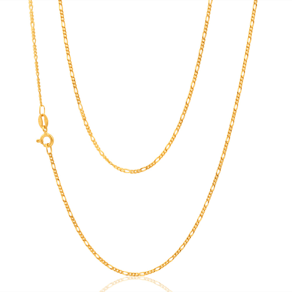 9ct Yellow Gold Fashionable Figaro Chain