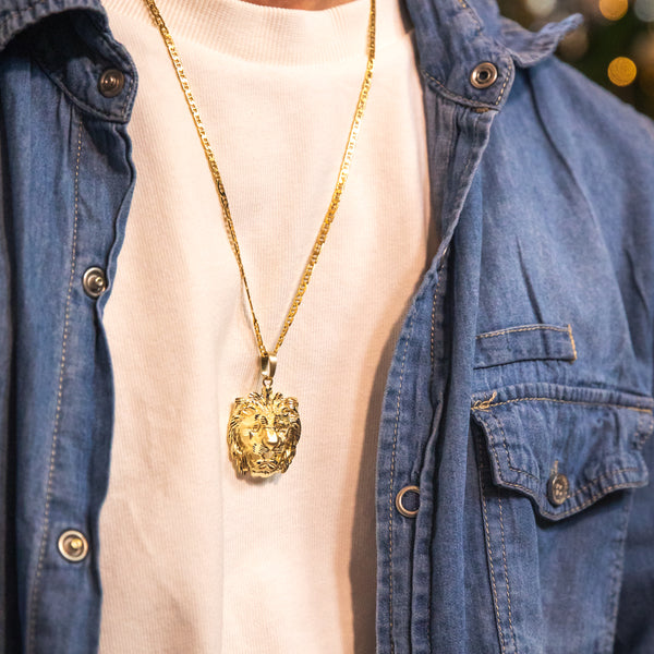 9ct gold on sale lion pendant