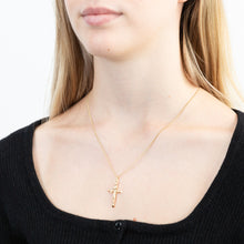 Load image into Gallery viewer, 9ct Yellow Gold Crucifix Bar Pendant
