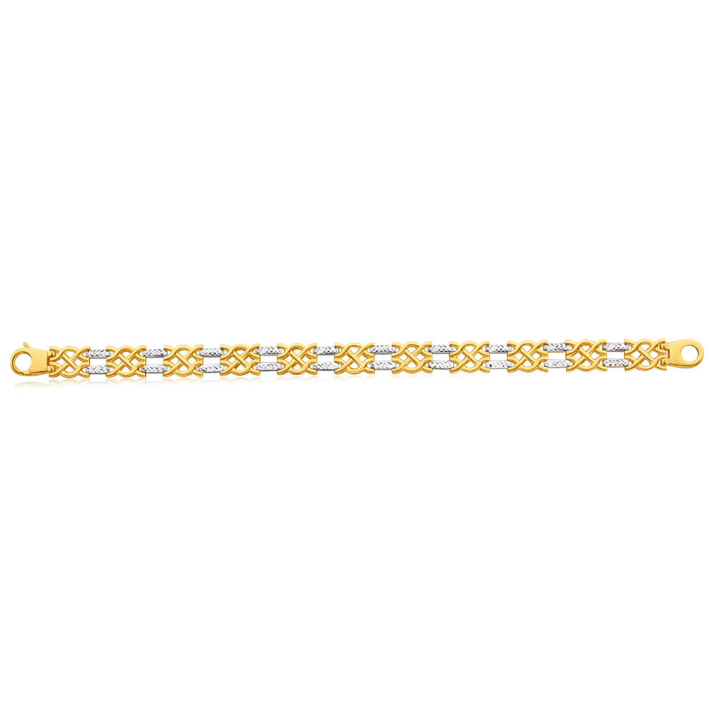 9ct Yellow Gold & White Gold Dazzling Fancy Bracelet