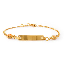 Load image into Gallery viewer, 9ct Yellow Gold Bracelet With two Coloured Flowers 14cm