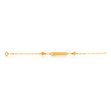 Load image into Gallery viewer, 9ct Yellow Gold Bracelet With two Coloured Flowers 14cm